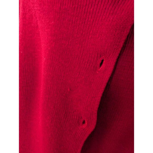 Vtg Sag Harbor Woman Red Knit Sleeveless Shell & Button Cardigan Set Size 2x - Picture 4 of 11